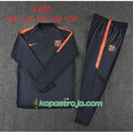FC Barcelona Barn Tränings Sweatshirtställ Svart Orange 2018/19